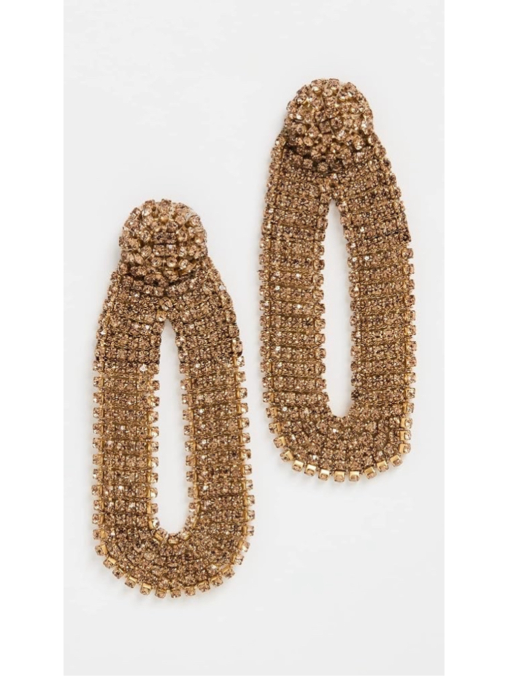 Deepa Gurnani Gold Shyna Rhinestone Hoop Earrings One Size - Picture 2 of 4
